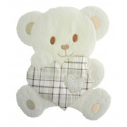 Large Iron-on Patch - Teddy Bear with Heart - Turtledove